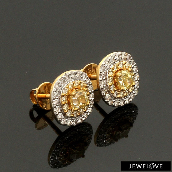 Buy 14K Gold Diamond Stud Earrings, Solid Gold Earrings Yellow / White Gold  Earrings, Gold Stud Earrings, Mens Earrings Stud Single Stud Earring Online  in India - Etsy